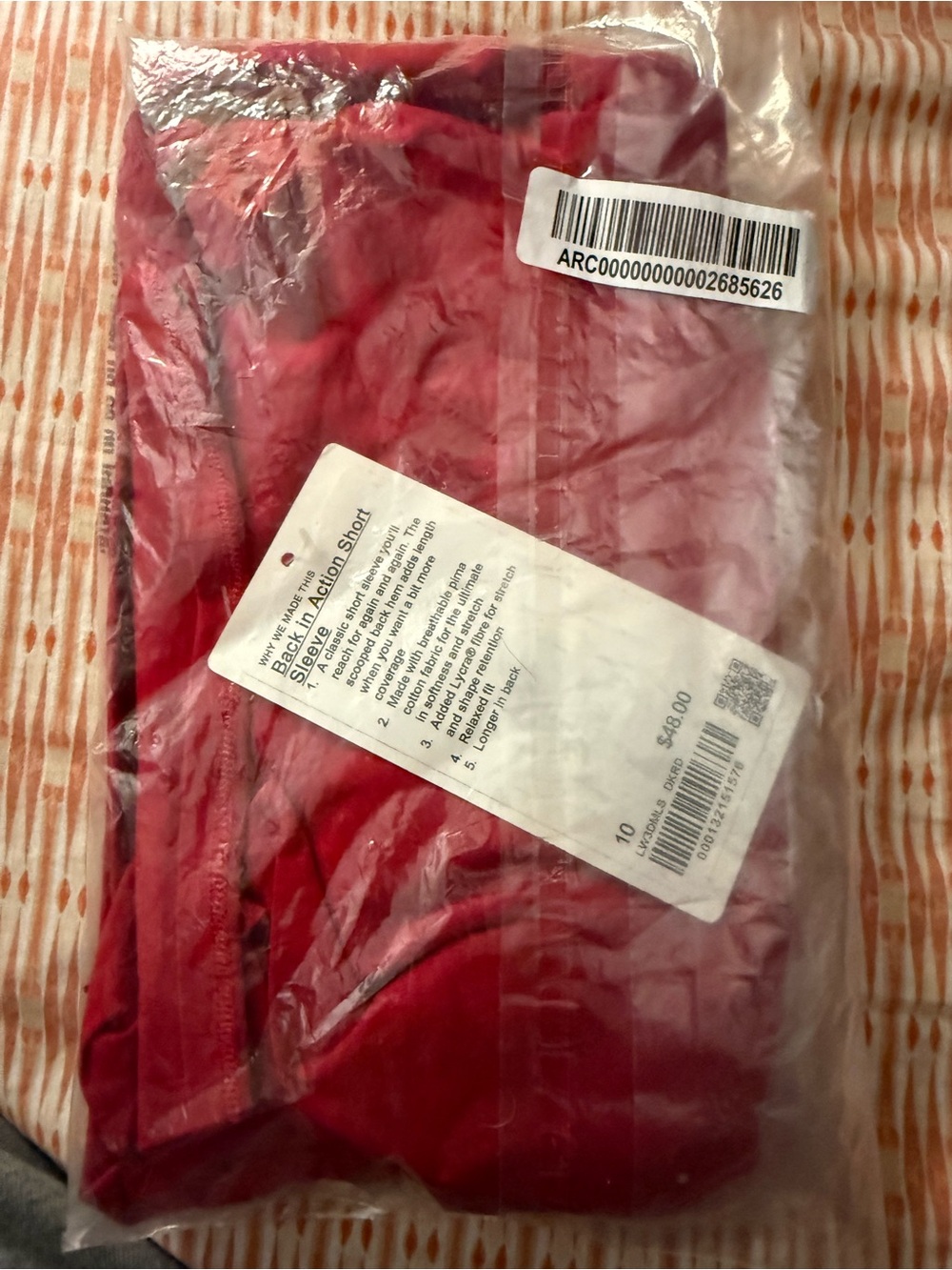 Lululemon Back in Action Short Sleeve, in Color ‘Dark Red’, Size 10 - Picture 3 of 5